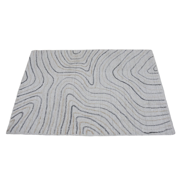 Hand Woven Overtufted Kilim Polypropylene Area Rug Abstract Beige Multicolor DP0001