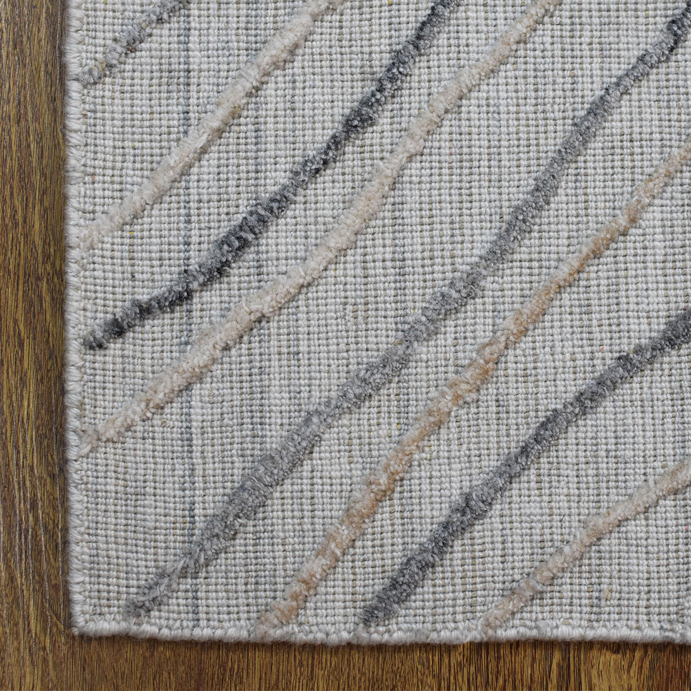 Hand Woven Overtufted Kilim Polypropylene Area Rug Abstract Beige Multicolor DP0001