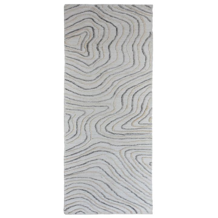 Hand Woven Overtufted Kilim Polypropylene Area Rug Abstract Beige Multicolor DP0001