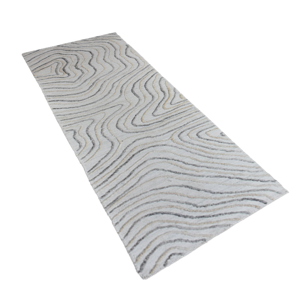 Hand Woven Overtufted Kilim Polypropylene Area Rug Abstract Beige Multicolor DP0001