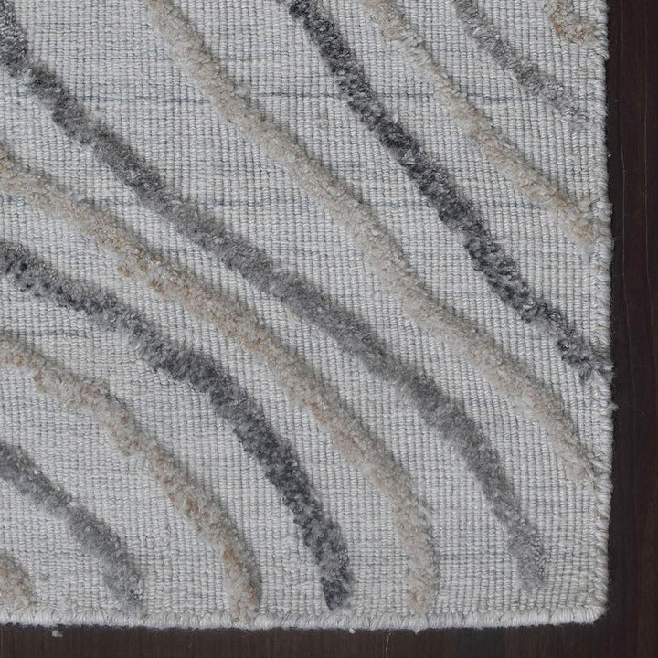 Hand Woven Overtufted Kilim Polypropylene Area Rug Abstract Beige Multicolor DP0001