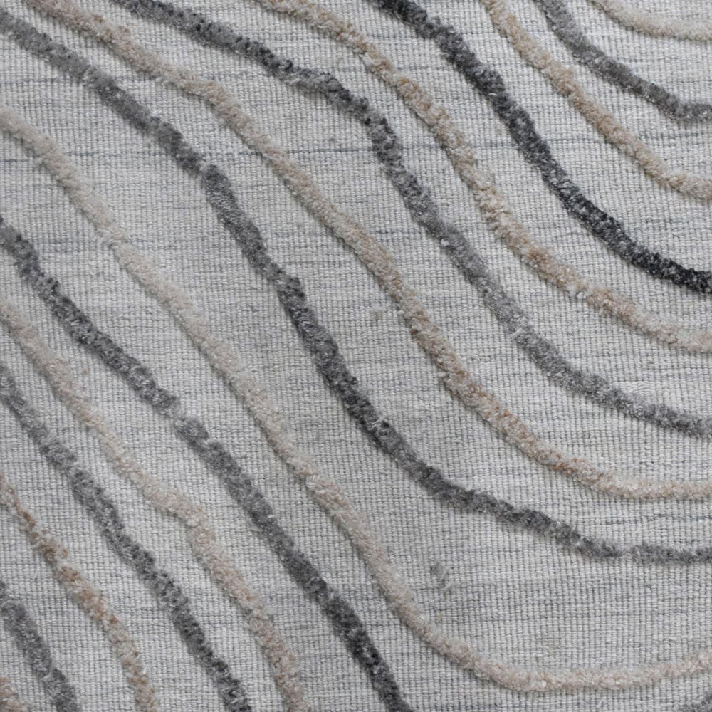 Hand Woven Overtufted Kilim Polypropylene Area Rug Abstract Beige Multicolor DP0001