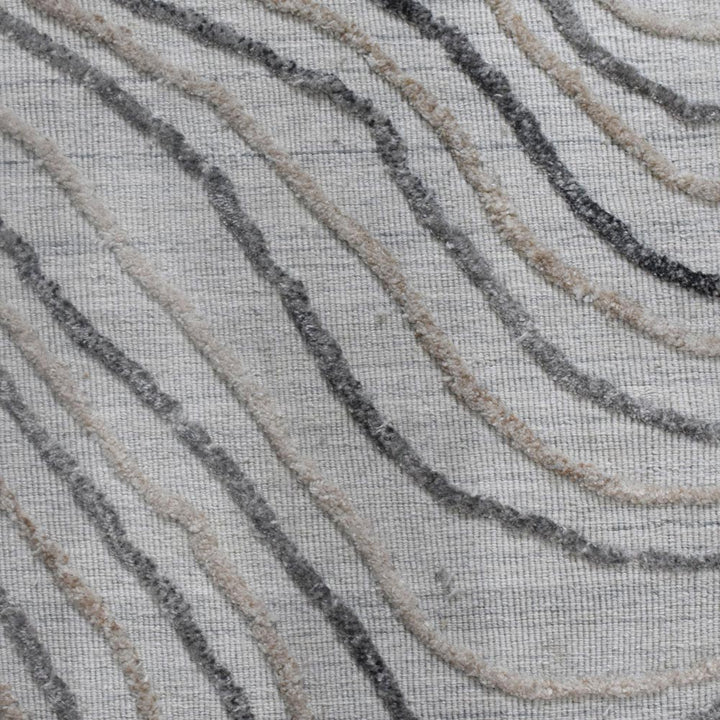 Hand Woven Overtufted Kilim Polypropylene Area Rug Abstract Beige Multicolor DP0001