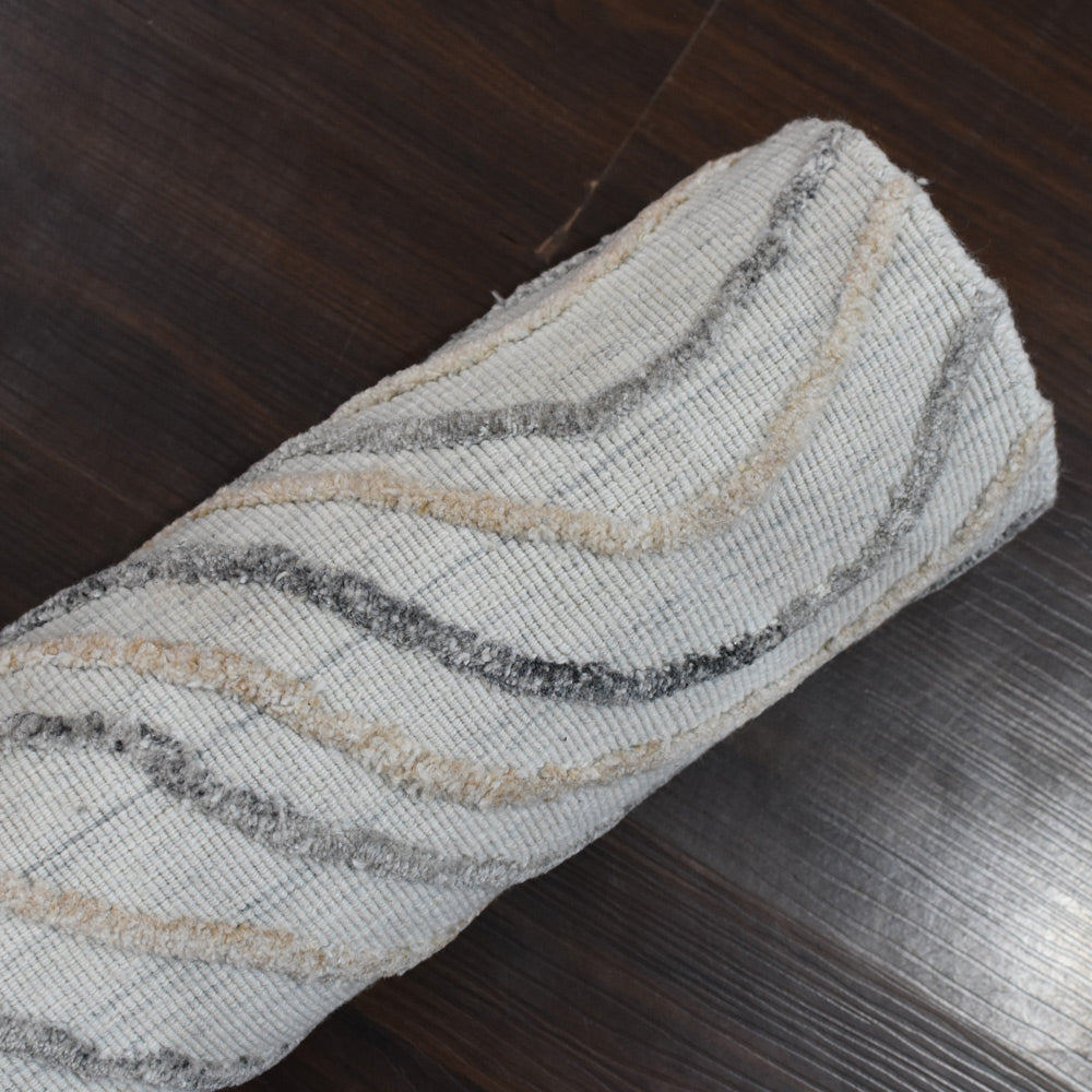 Hand Woven Overtufted Kilim Polypropylene Area Rug Abstract Beige Multicolor DP0001