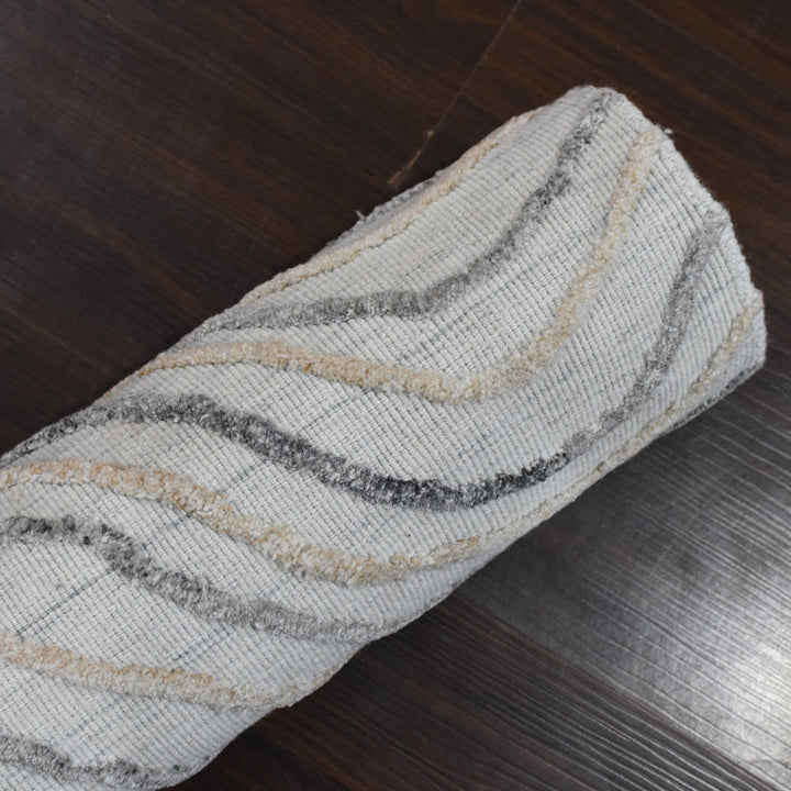 Hand Woven Overtufted Kilim Polypropylene Area Rug Abstract Beige Multicolor DP0001