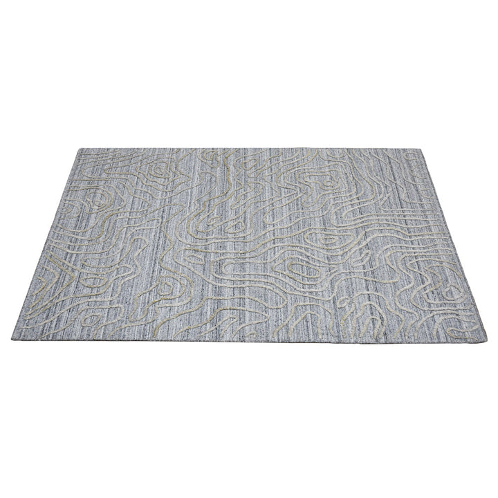 Hand Woven Overtufted Kilim Polypropylene Area Rug Abstract Silver DP0003