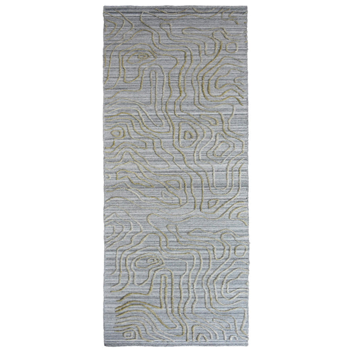 Hand Woven Overtufted Kilim Polypropylene Area Rug Abstract Silver DP0003