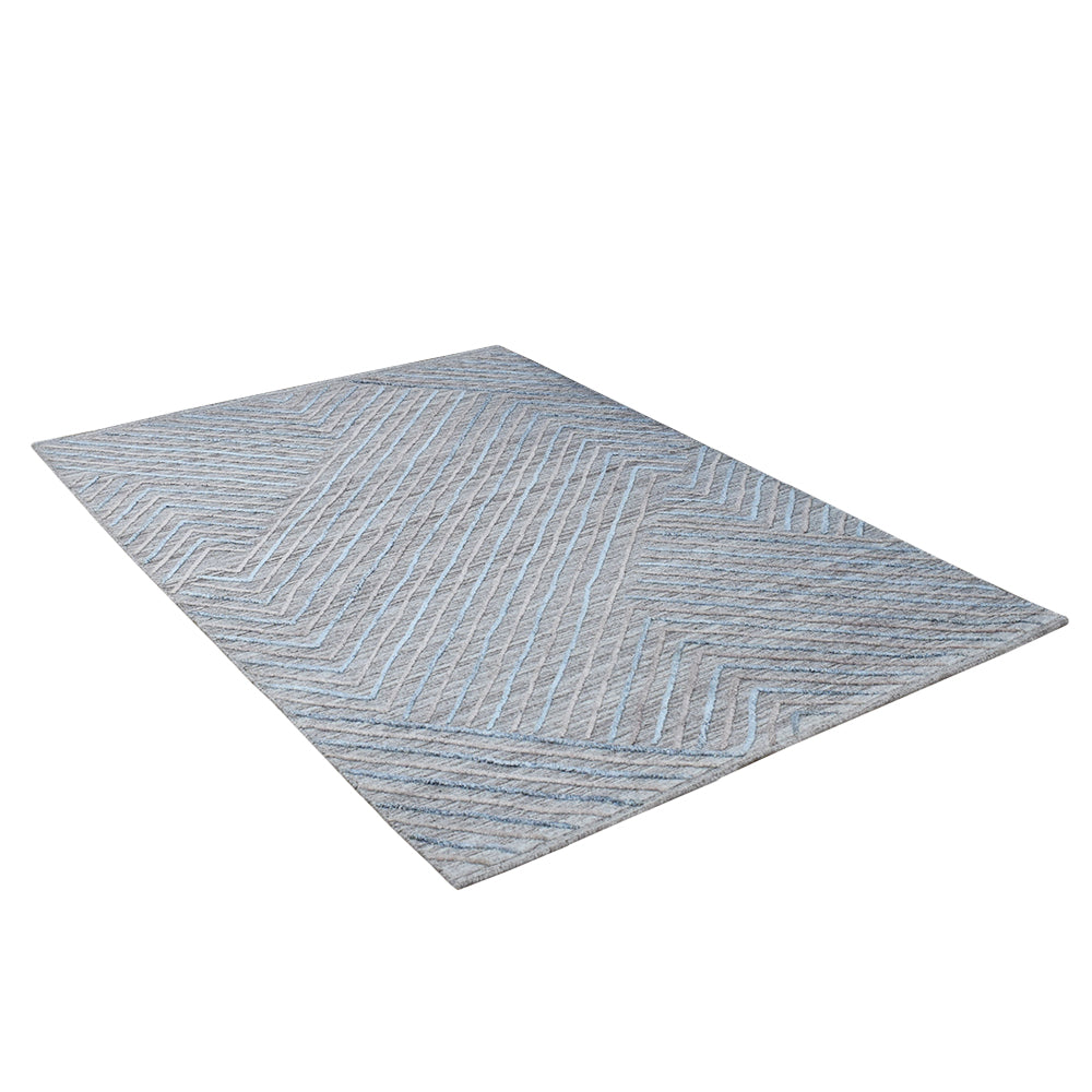 Hand Woven Overtufted Kilim Polypropylene Area Rug Contemporary Light Gray DP0004