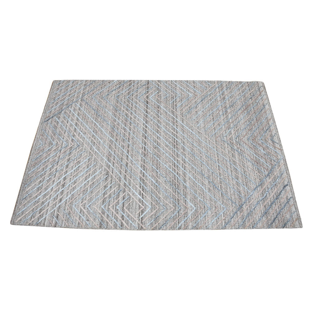 Hand Woven Overtufted Kilim Polypropylene Area Rug Contemporary Light Gray DP0004