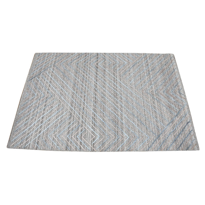 Hand Woven Overtufted Kilim Polypropylene Area Rug Contemporary Light Gray DP0004