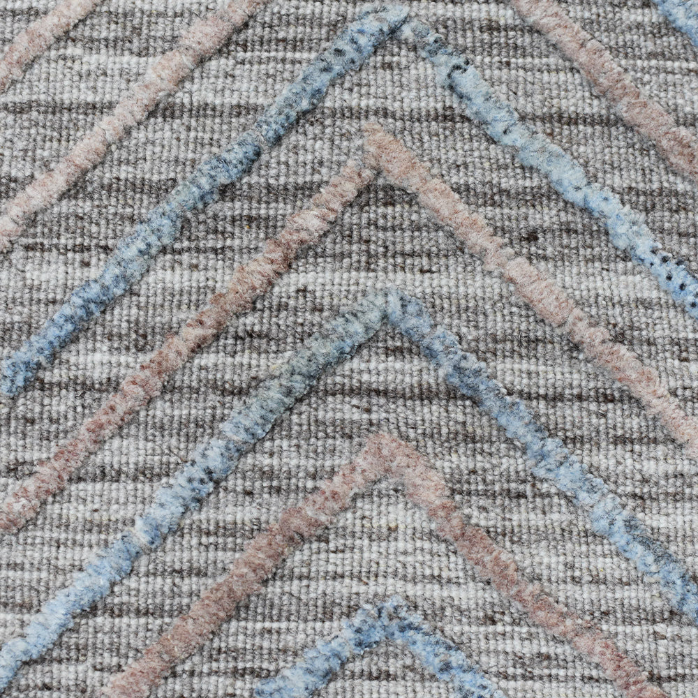 Hand Woven Overtufted Kilim Polypropylene Area Rug Contemporary Light Gray DP0004