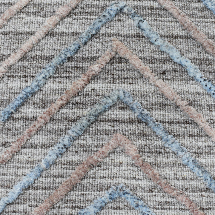 Hand Woven Overtufted Kilim Polypropylene Area Rug Contemporary Light Gray DP0004