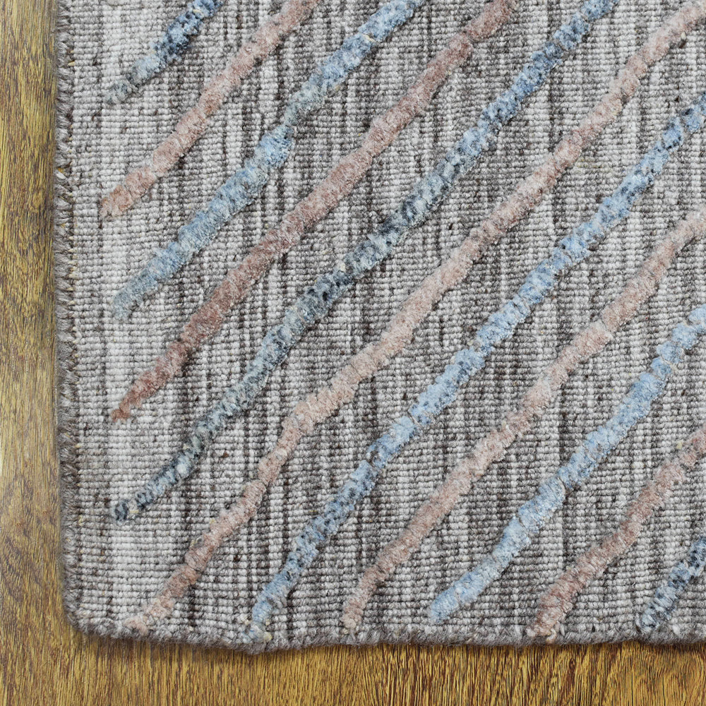 Hand Woven Overtufted Kilim Polypropylene Area Rug Contemporary Light Gray DP0004