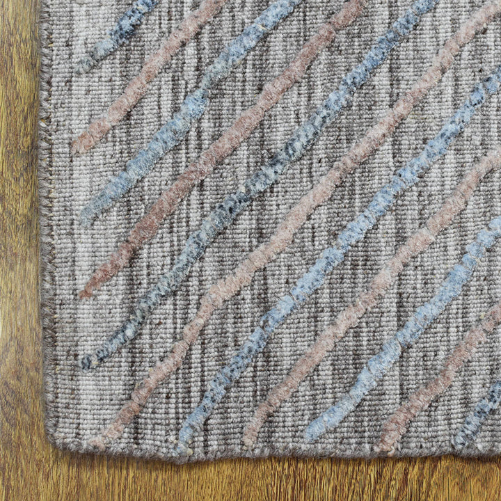Hand Woven Overtufted Kilim Polypropylene Area Rug Contemporary Light Gray DP0004