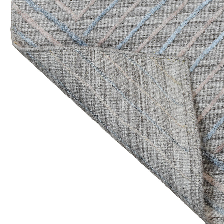 Hand Woven Overtufted Kilim Polypropylene Area Rug Contemporary Light Gray DP0004