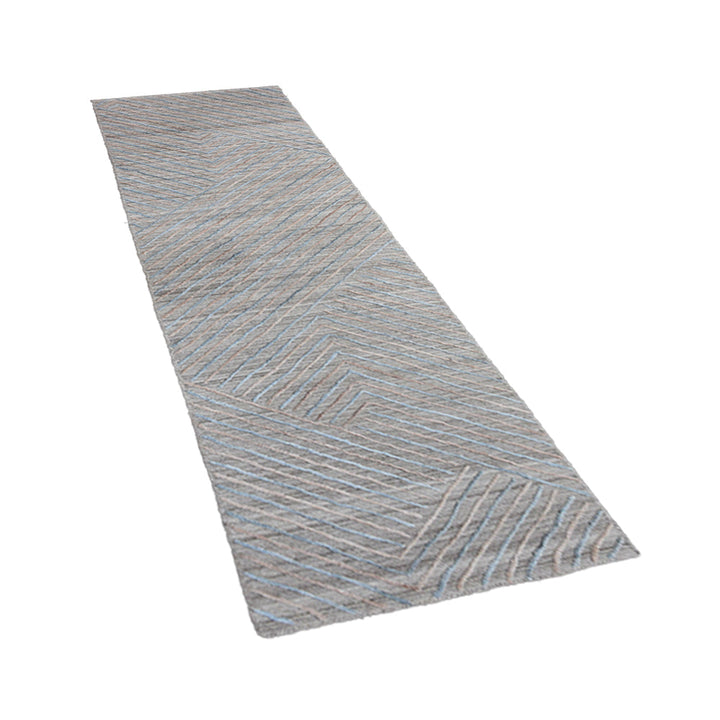 Hand Woven Overtufted Kilim Polypropylene Area Rug Contemporary Light Gray DP0004