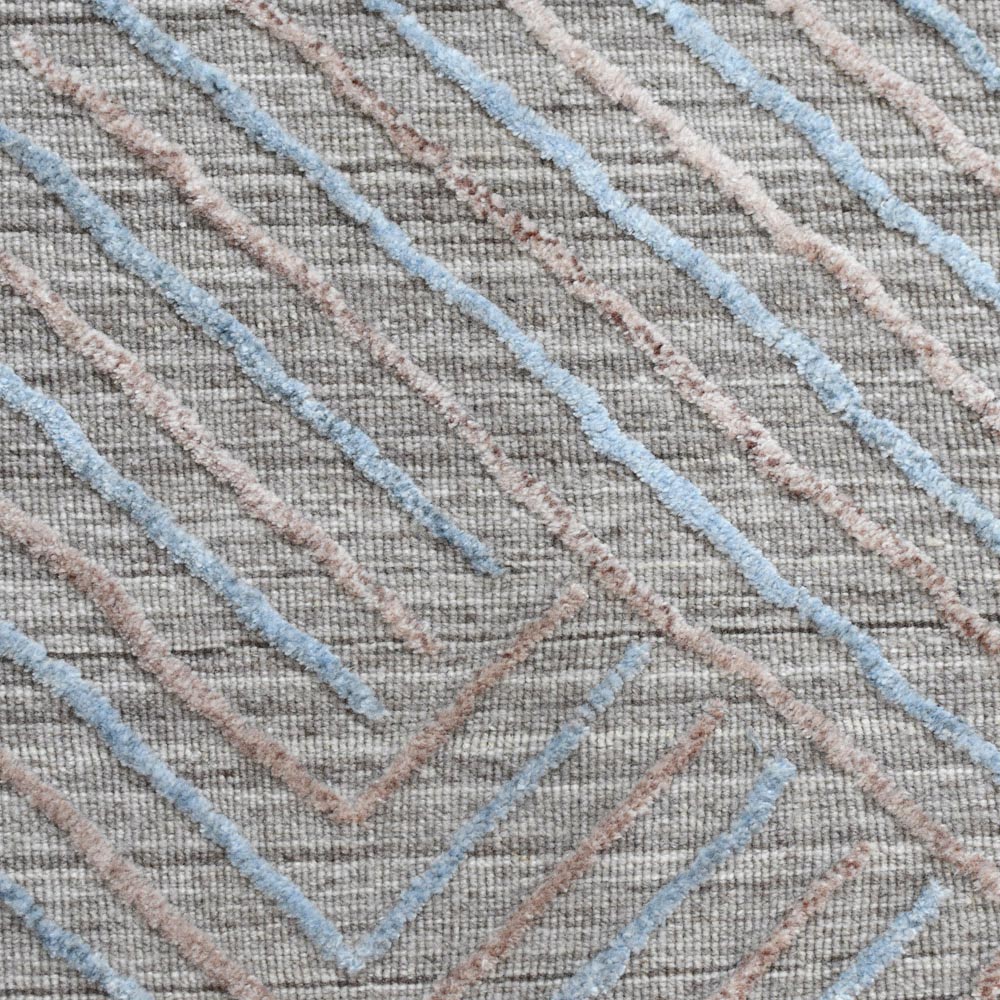 Hand Woven Overtufted Kilim Polypropylene Area Rug Contemporary Light Gray DP0004