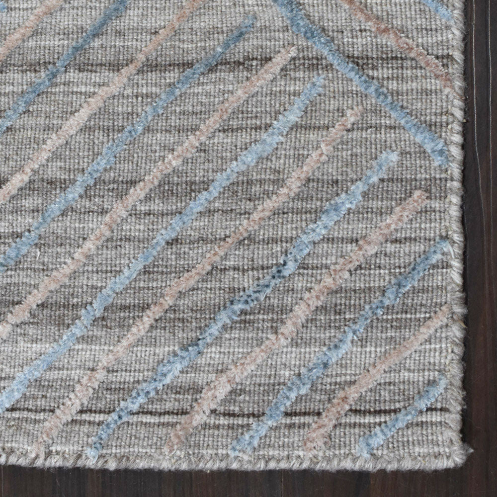 Hand Woven Overtufted Kilim Polypropylene Area Rug Contemporary Light Gray DP0004