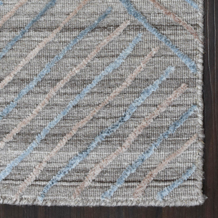 Hand Woven Overtufted Kilim Polypropylene Area Rug Contemporary Light Gray DP0004