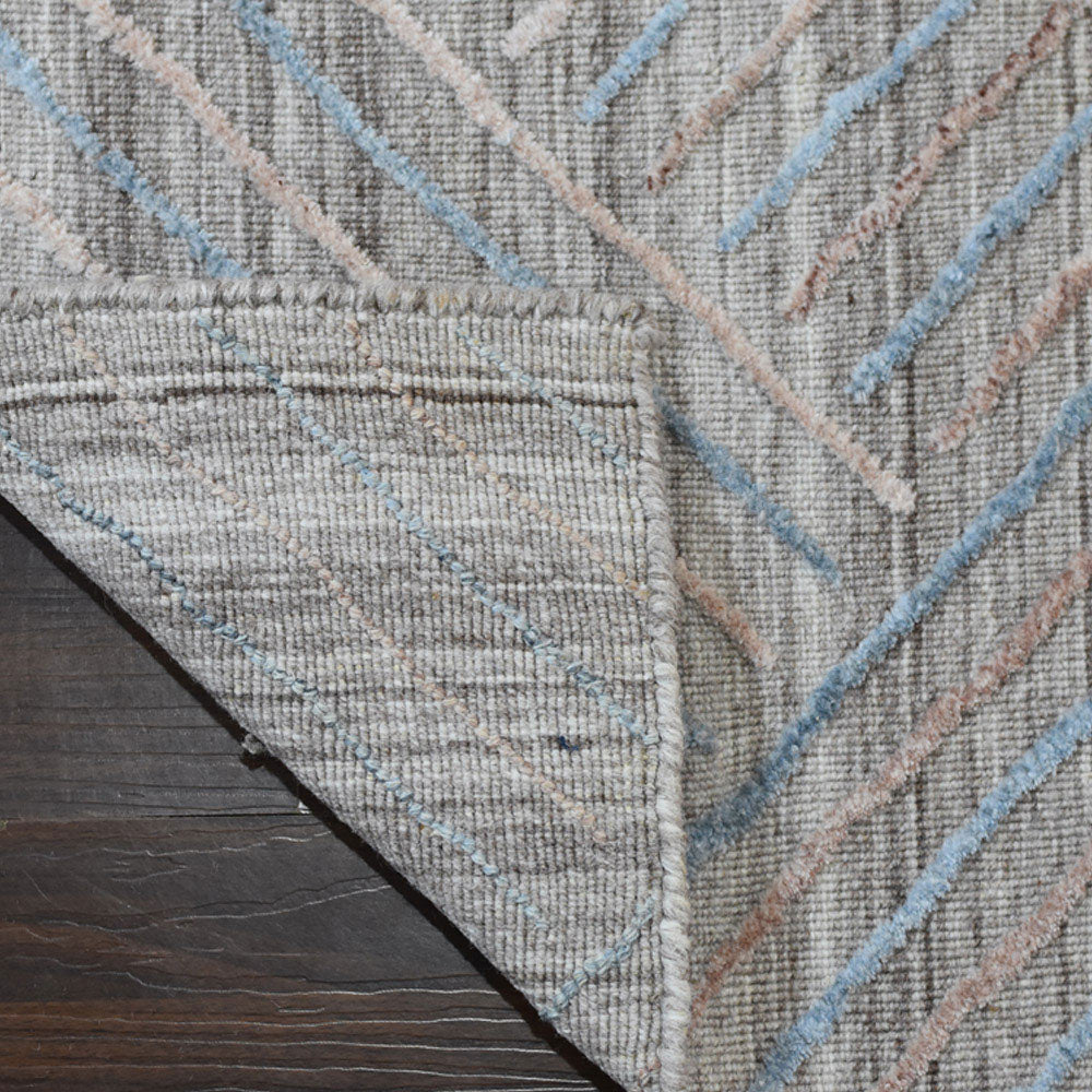 Hand Woven Overtufted Kilim Polypropylene Area Rug Contemporary Light Gray DP0004