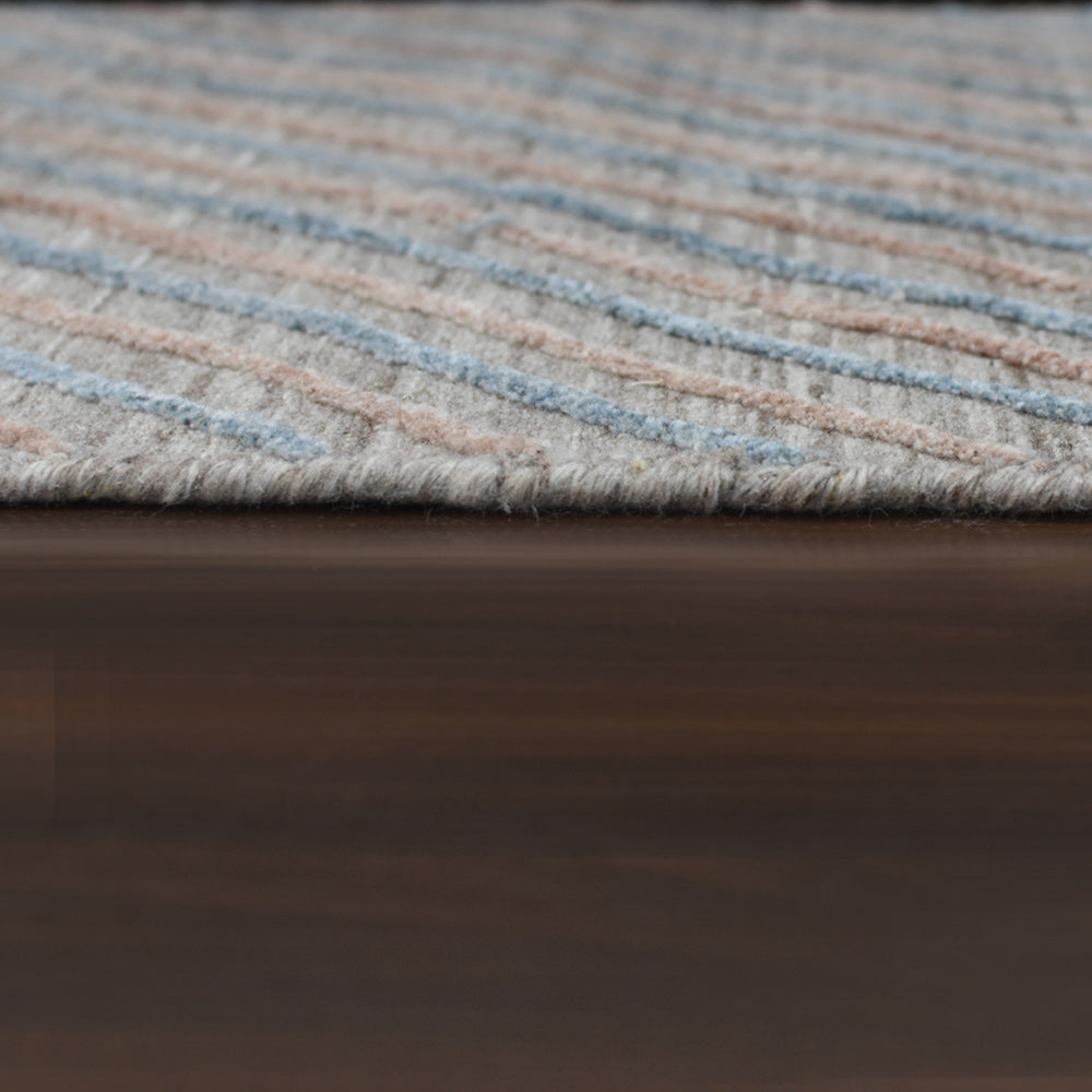 Hand Woven Overtufted Kilim Polypropylene Area Rug Contemporary Light Gray DP0004
