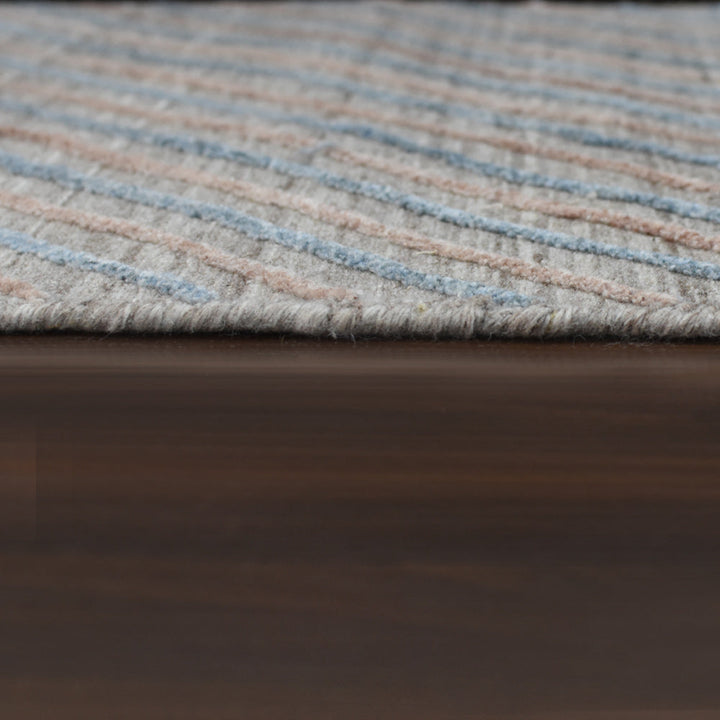 Hand Woven Overtufted Kilim Polypropylene Area Rug Contemporary Light Gray DP0004