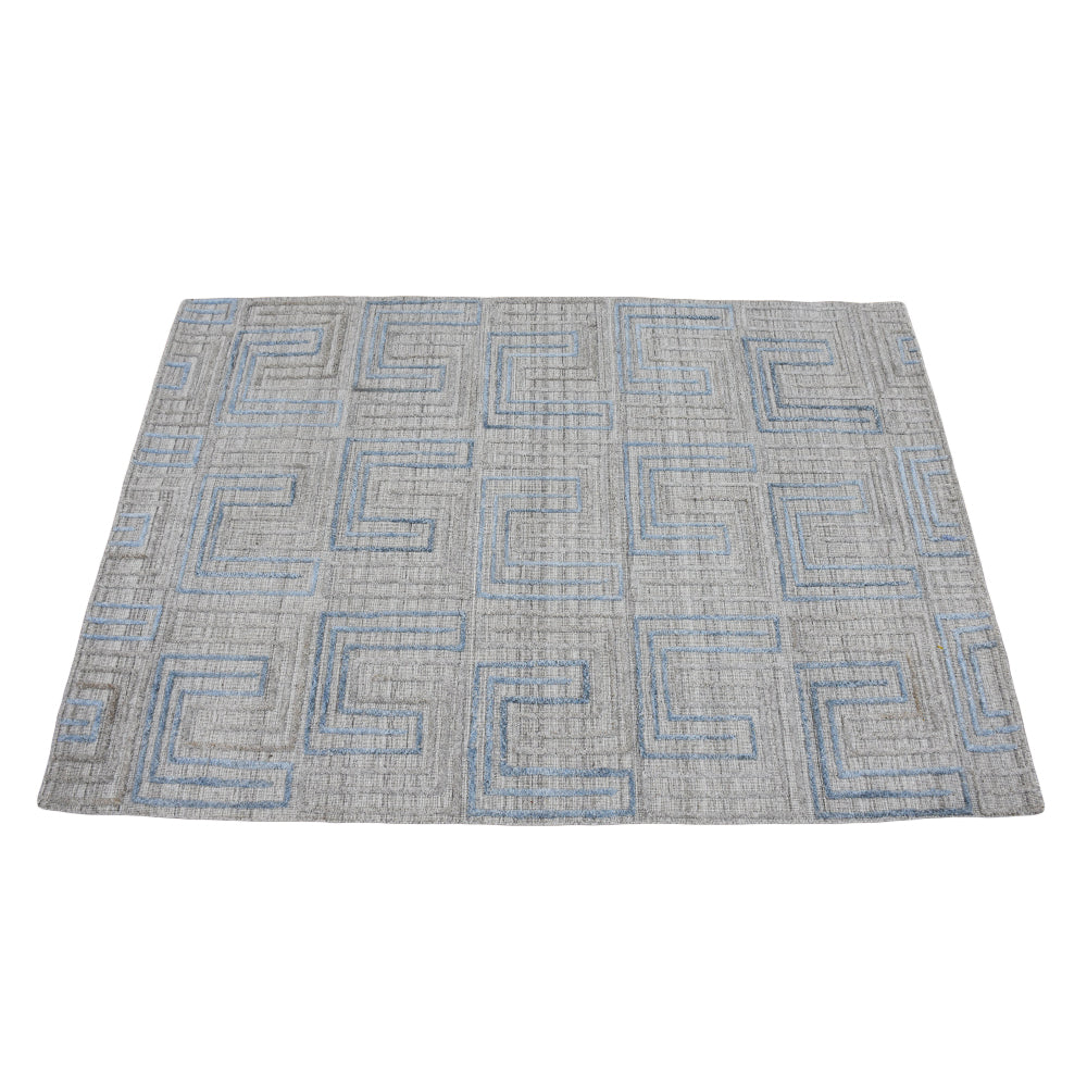 Hand Woven Overtufted Kilim Polypropylene Area Rug Geometric Ivory Multicolor DP0005