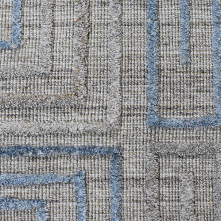 Hand Woven Overtufted Kilim Polypropylene Area Rug Geometric Ivory Multicolor DP0005