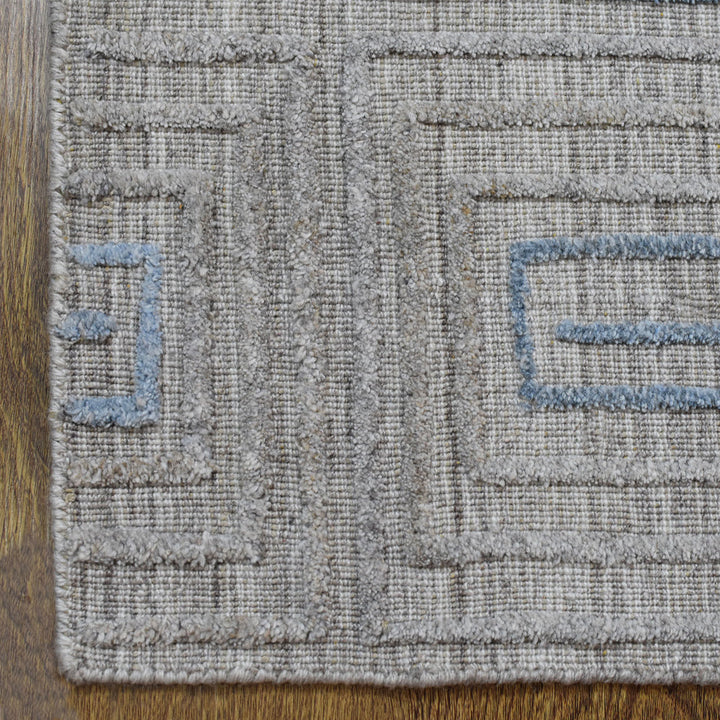 Hand Woven Overtufted Kilim Polypropylene Area Rug Geometric Ivory Multicolor DP0005