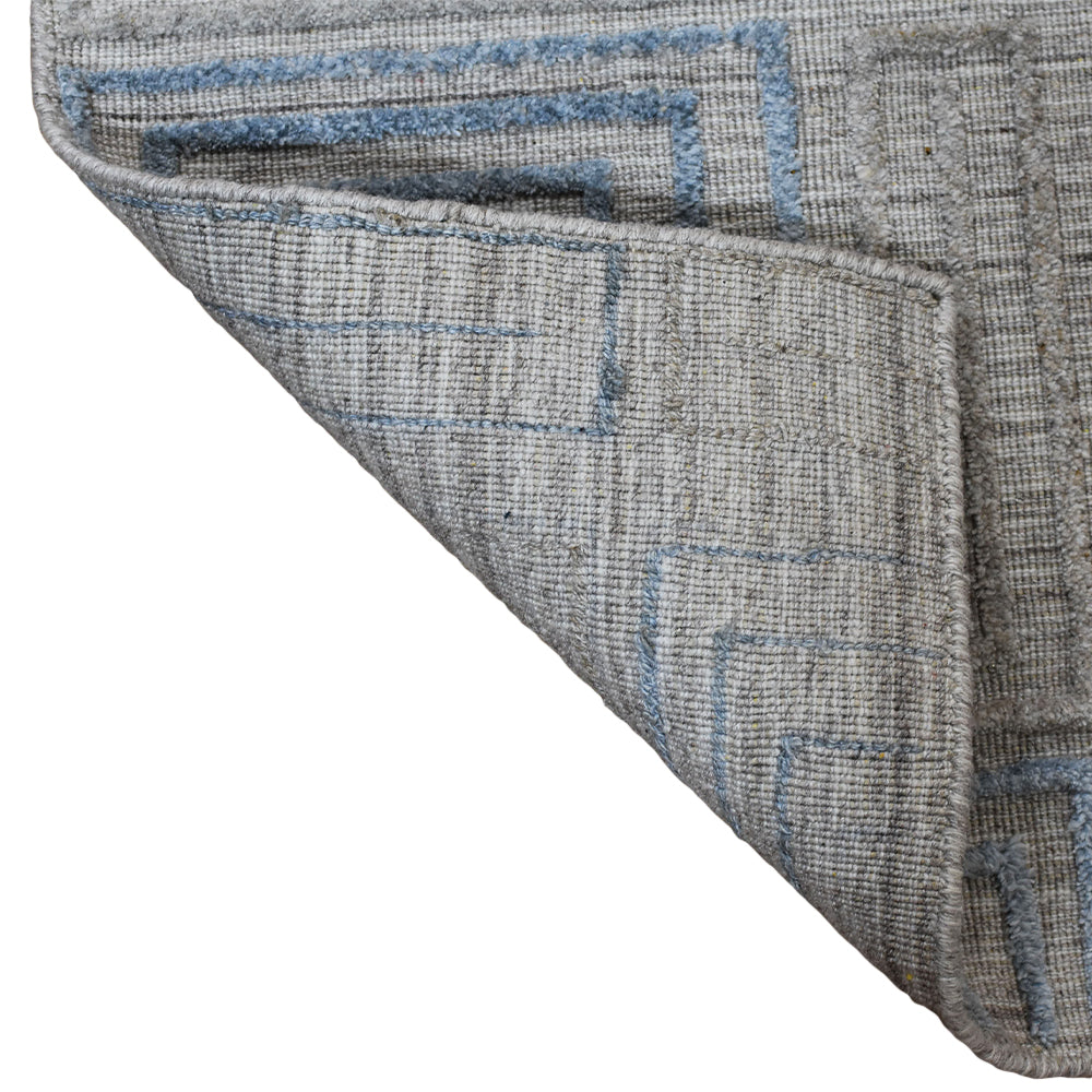 Hand Woven Overtufted Kilim Polypropylene Area Rug Geometric Ivory Multicolor DP0005