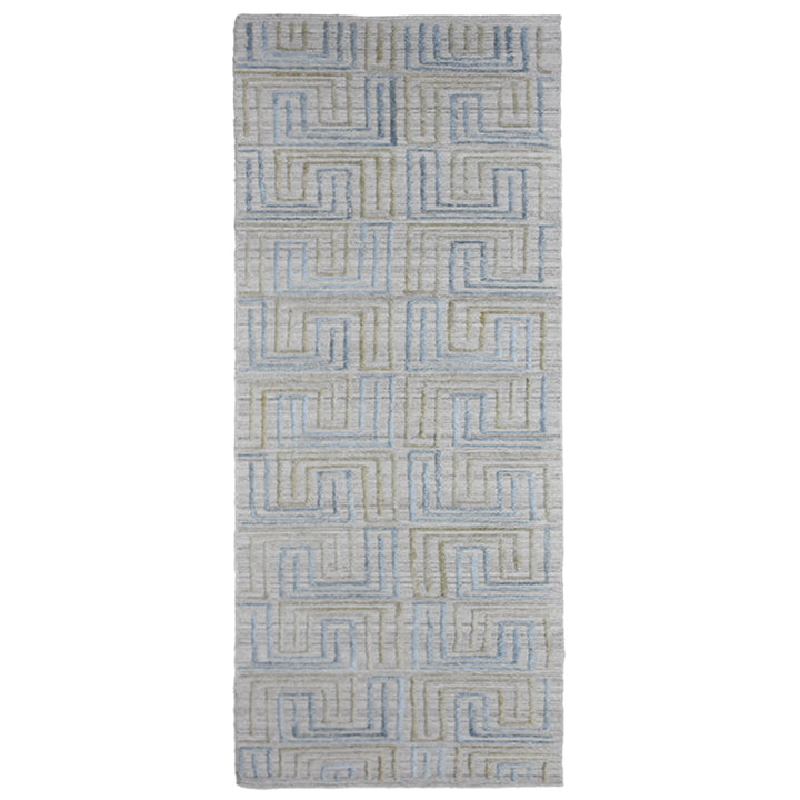 Hand Woven Overtufted Kilim Polypropylene Area Rug Geometric Ivory Multicolor DP0005