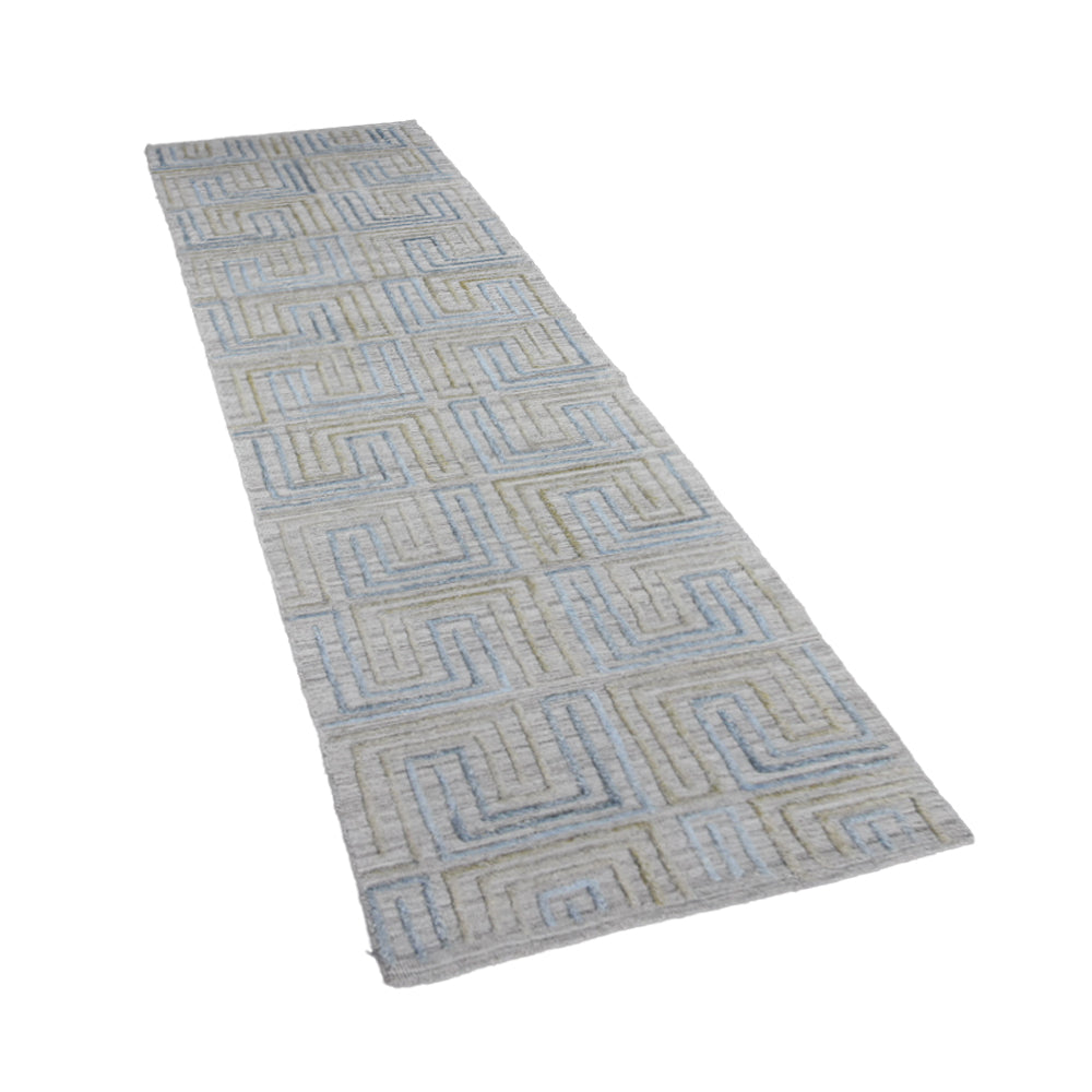 Hand Woven Overtufted Kilim Polypropylene Area Rug Geometric Ivory Multicolor DP0005