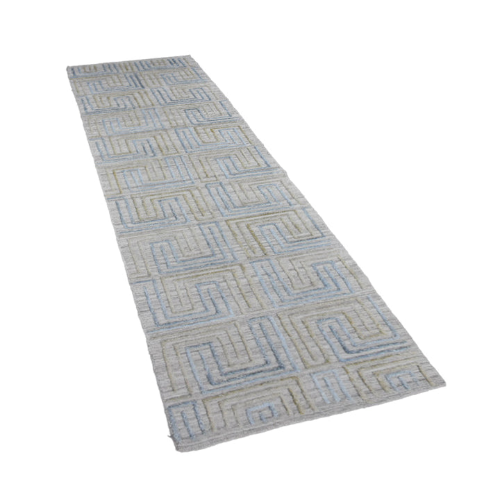 Hand Woven Overtufted Kilim Polypropylene Area Rug Geometric Ivory Multicolor DP0005