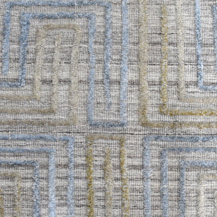 Hand Woven Overtufted Kilim Polypropylene Area Rug Geometric Ivory Multicolor DP0005