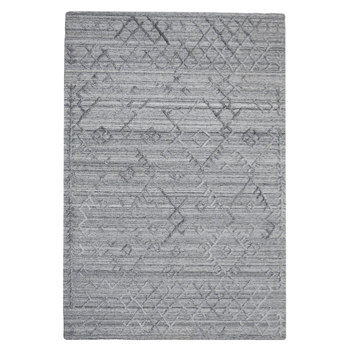 Hand Woven Overtufted Kilim Polypropylene Area Rug Geometric Silver DP0006