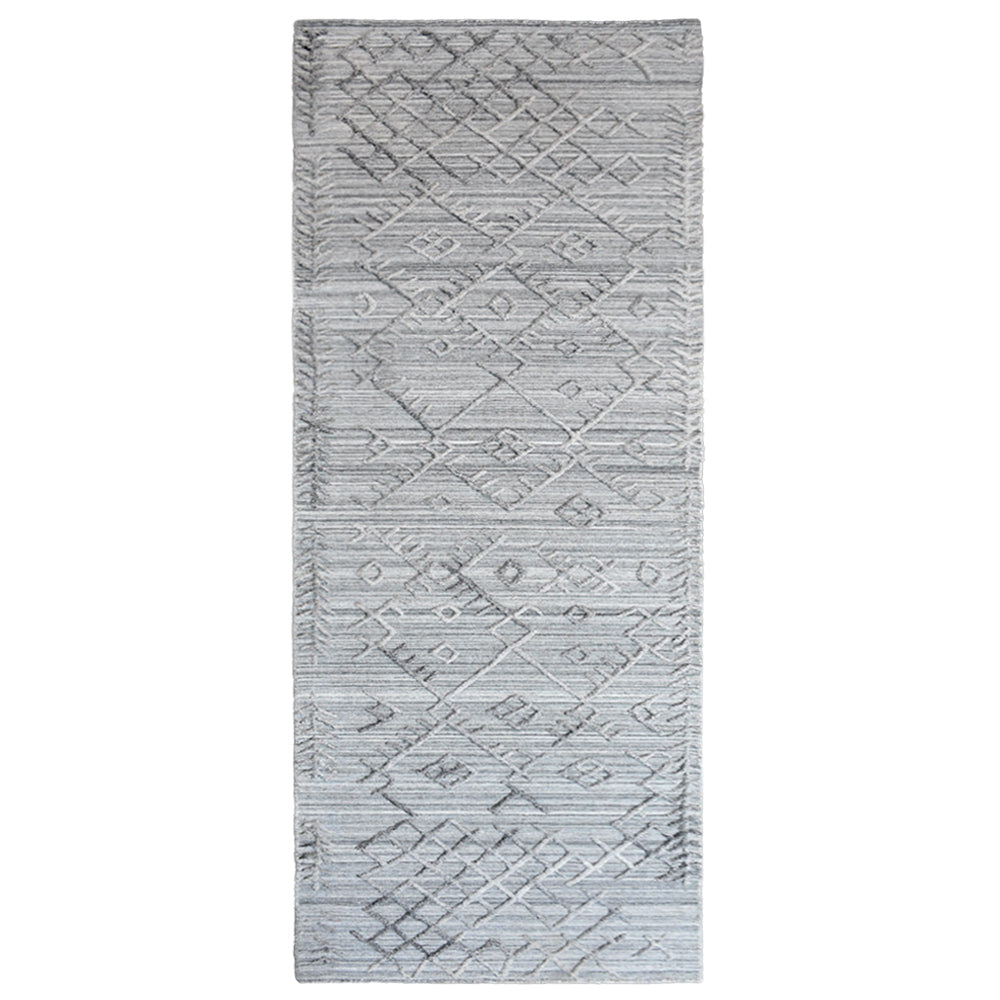 Hand Woven Overtufted Kilim Polypropylene Area Rug Geometric Silver DP0006