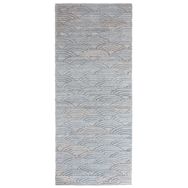 Hand Woven Overtufted Kilim Polypropylene Area Rug Geometric Silver DP0007