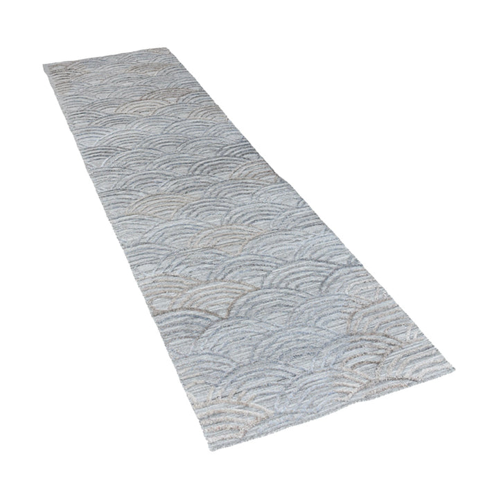 Hand Woven Overtufted Kilim Polypropylene Area Rug Geometric Silver DP0007