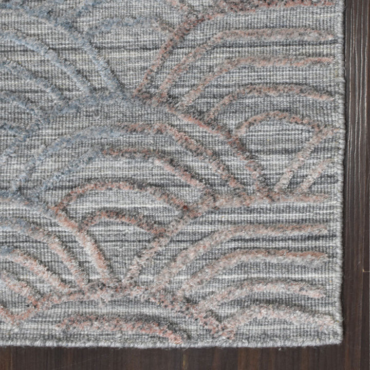 Hand Woven Overtufted Kilim Polypropylene Area Rug Geometric Silver DP0007
