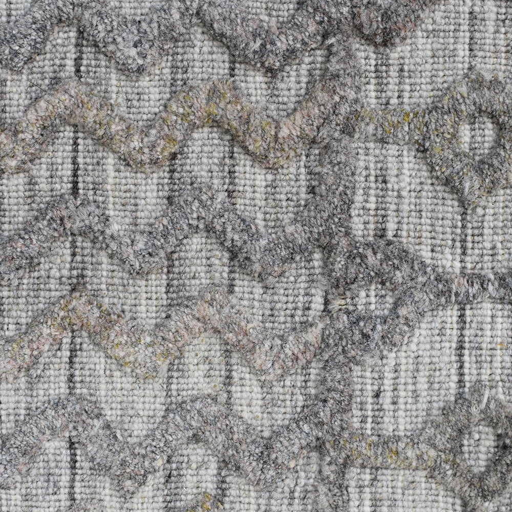 Hand Woven Overtufted Kilim Polypropylene Area Rug Contemporary Light Gray DP0009