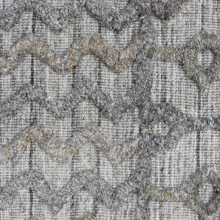 Hand Woven Overtufted Kilim Polypropylene Area Rug Contemporary Light Gray DP0009