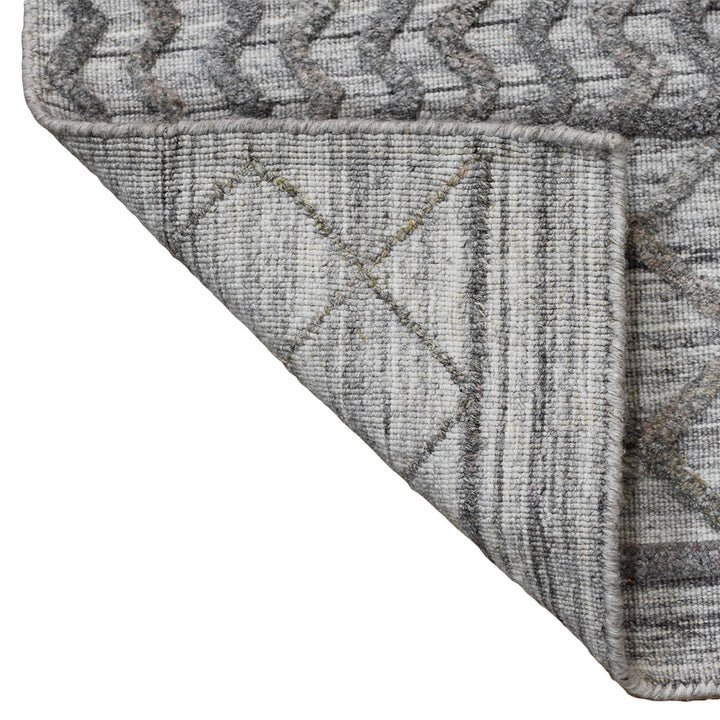 Hand Woven Overtufted Kilim Polypropylene Area Rug Contemporary Light Gray DP0009