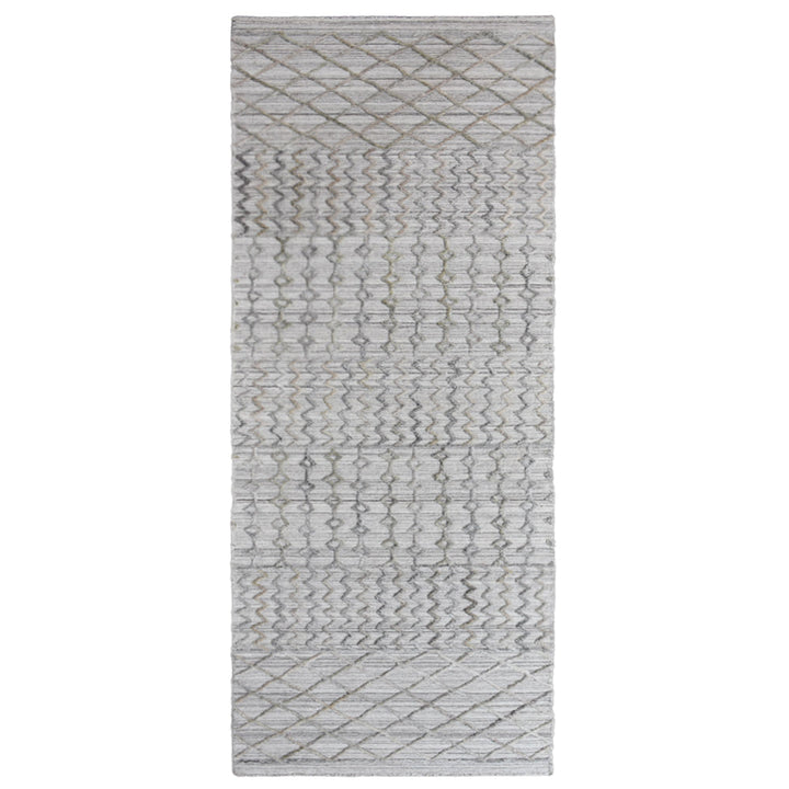 Hand Woven Overtufted Kilim Polypropylene Area Rug Contemporary Light Gray DP0009