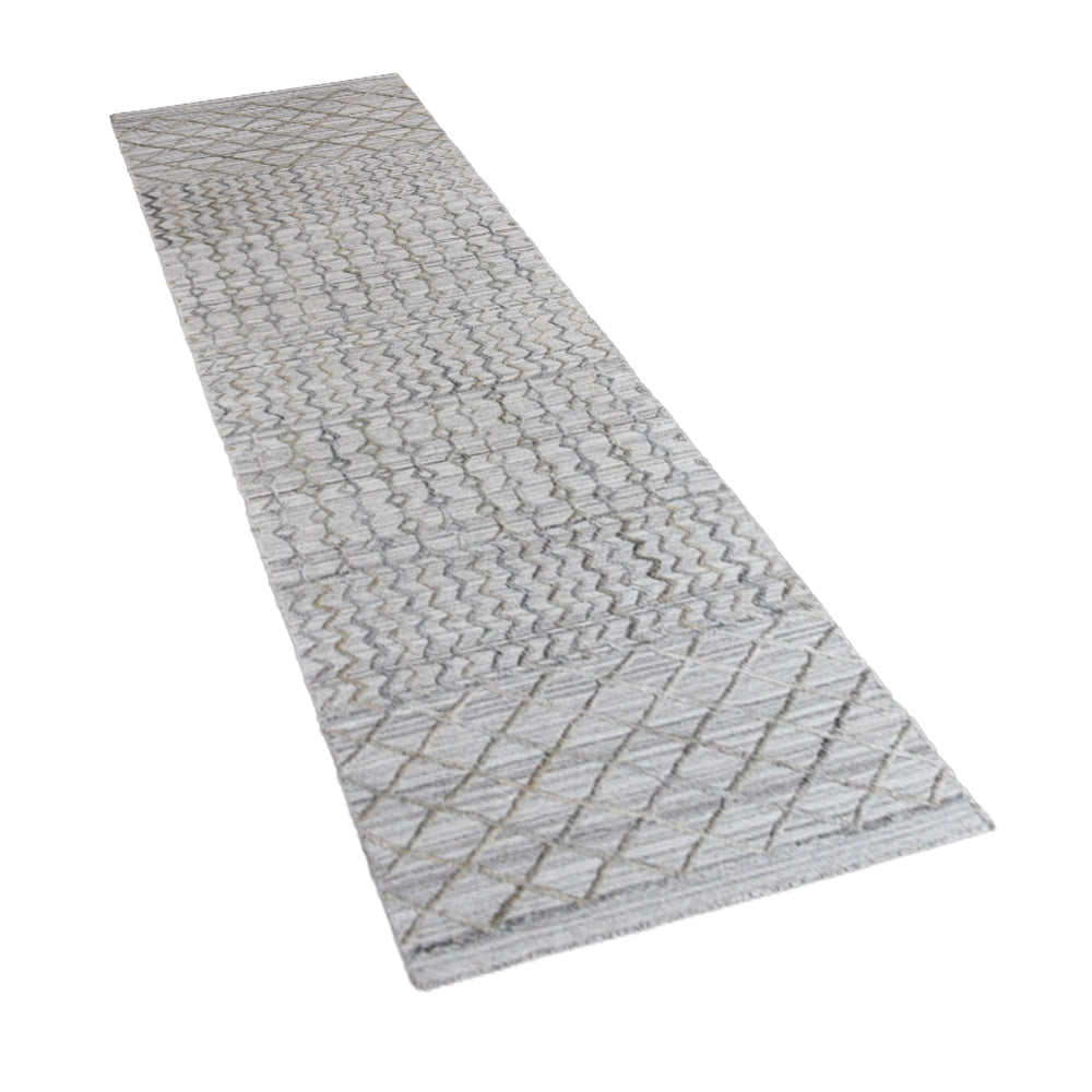 Hand Woven Overtufted Kilim Polypropylene Area Rug Contemporary Light Gray DP0009
