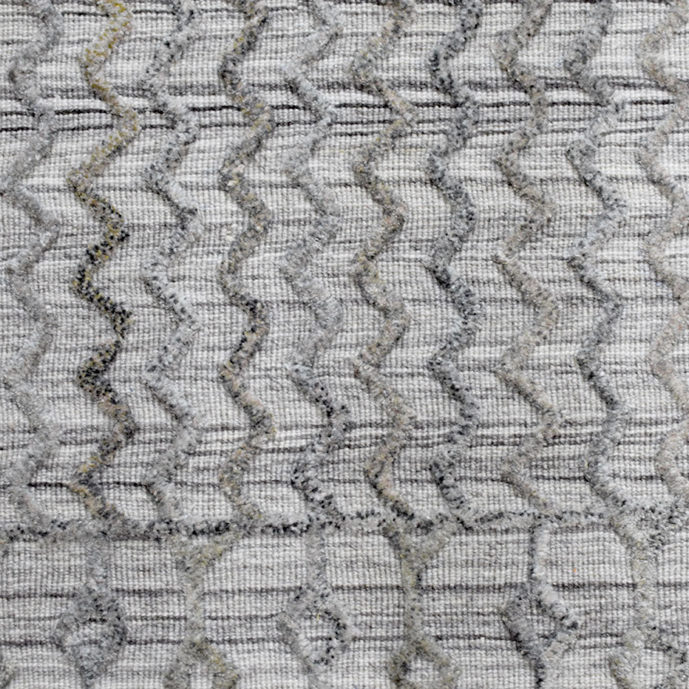 Hand Woven Overtufted Kilim Polypropylene Area Rug Contemporary Light Gray DP0009