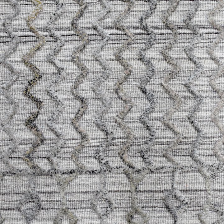 Hand Woven Overtufted Kilim Polypropylene Area Rug Contemporary Light Gray DP0009