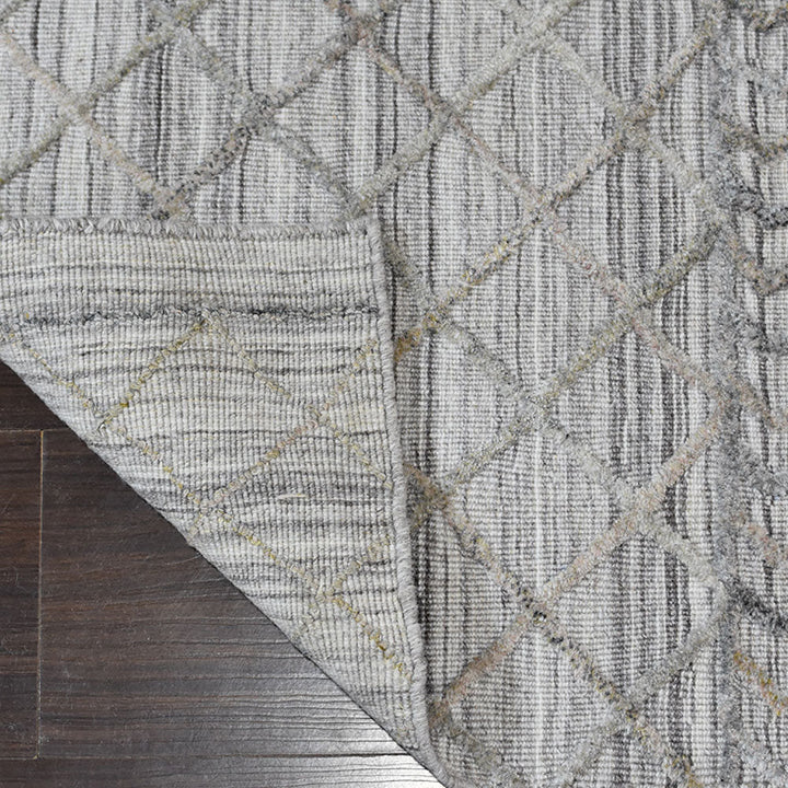 Hand Woven Overtufted Kilim Polypropylene Area Rug Contemporary Light Gray DP0009