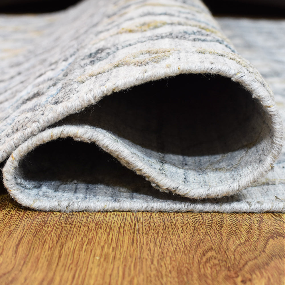 Hand Woven Overtufted Kilim Polypropylene Area Rug Contemporary Light Gray DP0009