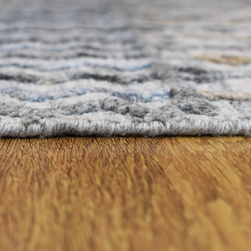 Hand Woven Overtufted Kilim Polypropylene Area Rug Contemporary Light Gray DP0009
