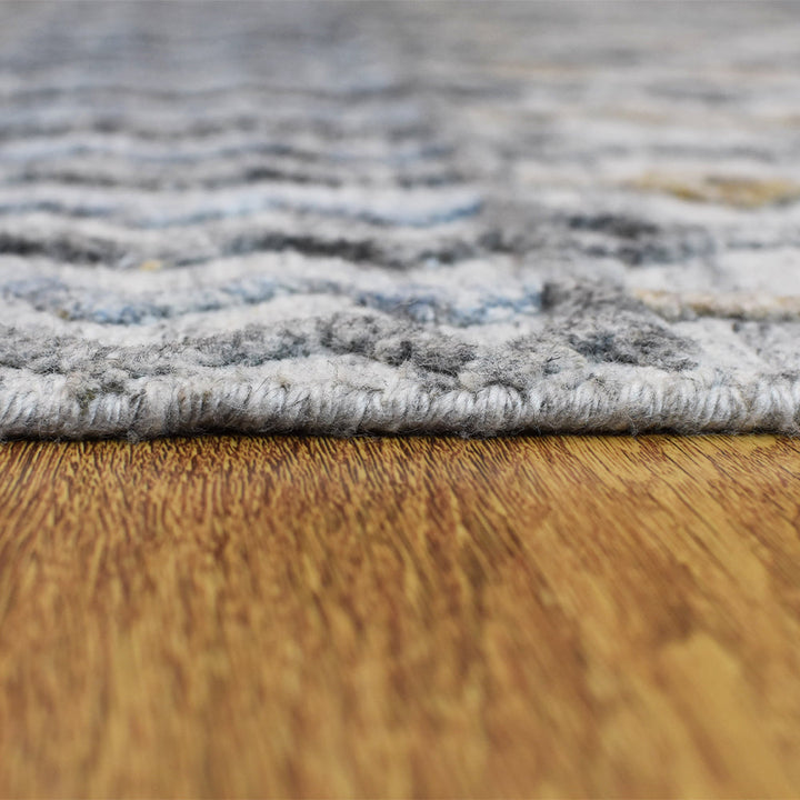 Hand Woven Overtufted Kilim Polypropylene Area Rug Contemporary Light Gray DP0009
